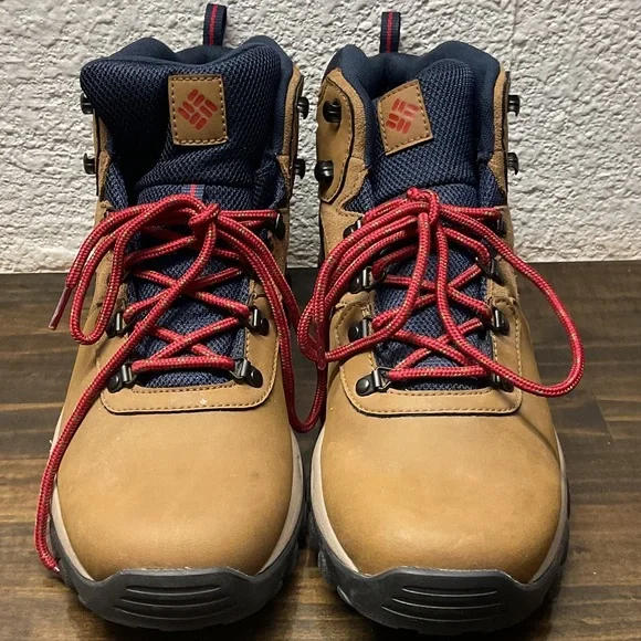 MensNewton Ridge Plus II Suede WP Hiking Boot Elk Sunset Red Tan Navy 13 - Picture 3 of 12